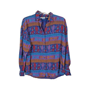 Vintage 90s Native American Aztec Western Button Up Shirt S Multicolor Unisex